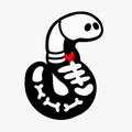Skeleton Worm Sticker
