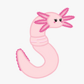 Axolotl Worm Sticker
