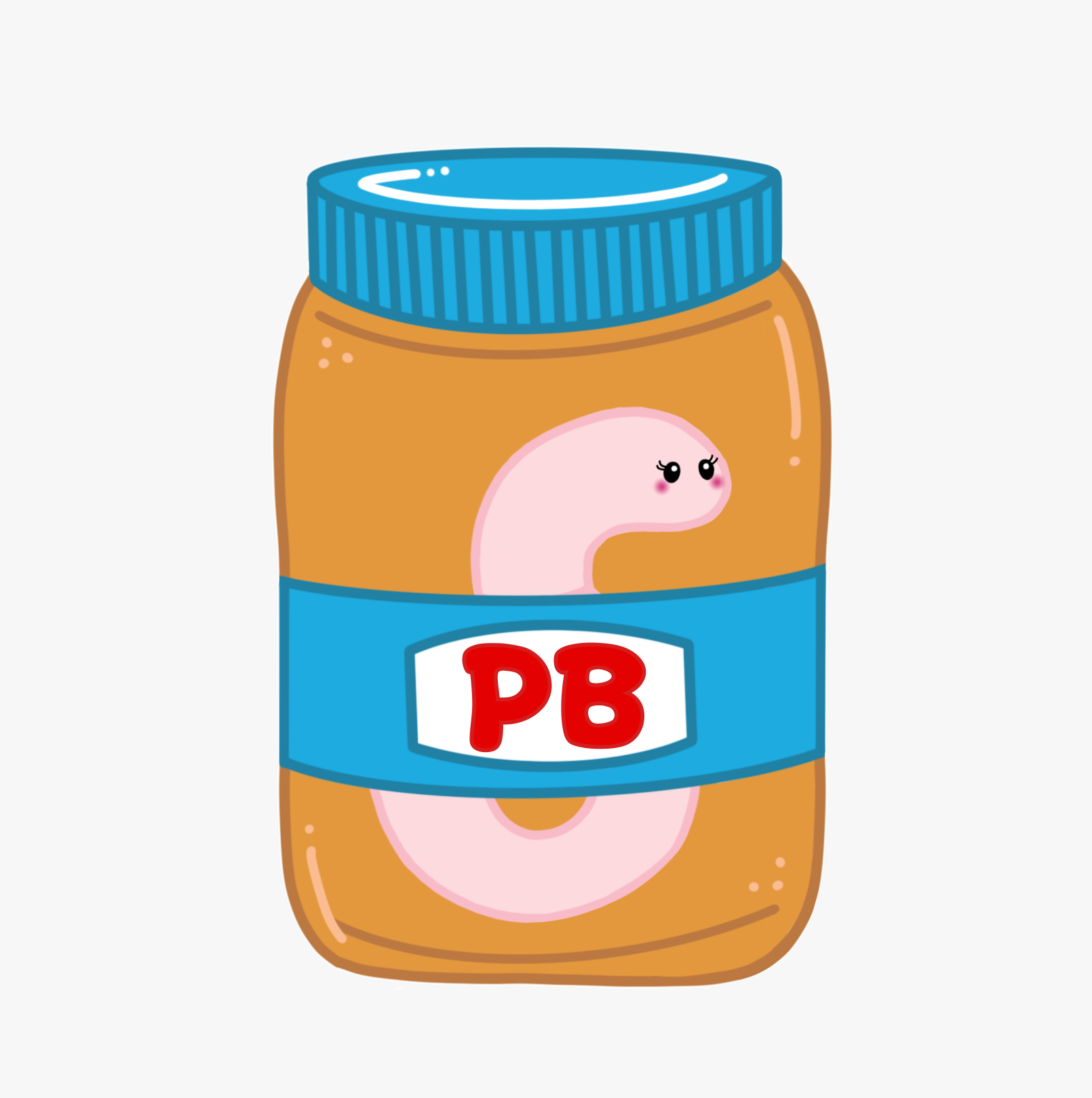 PB Worm Sticker