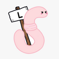 L Worm Sticker