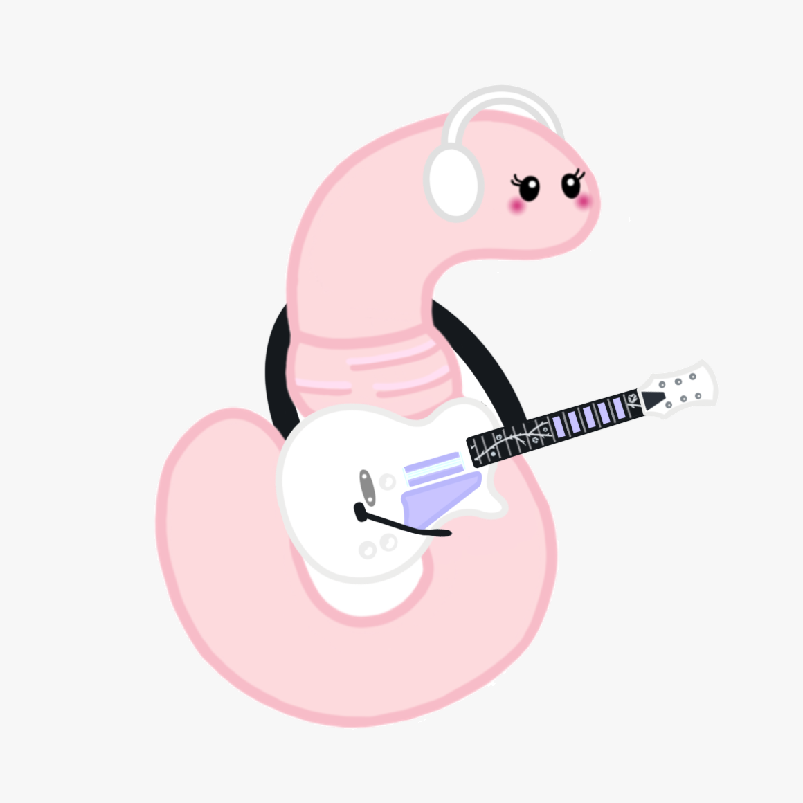 Guitar Worm Sticker