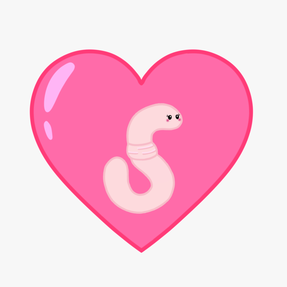 Heart Worm Sticker