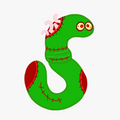 Zombie Worm Sticker