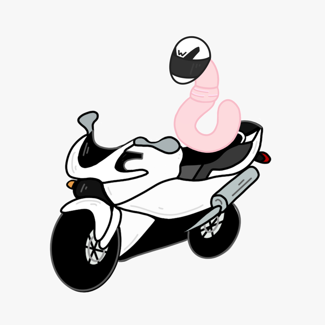 Motorcycle Worm Sticker