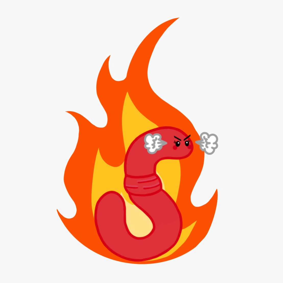 Angry Worm Sticker