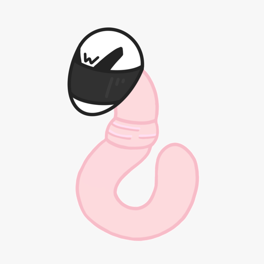Helmet Worm Sticker