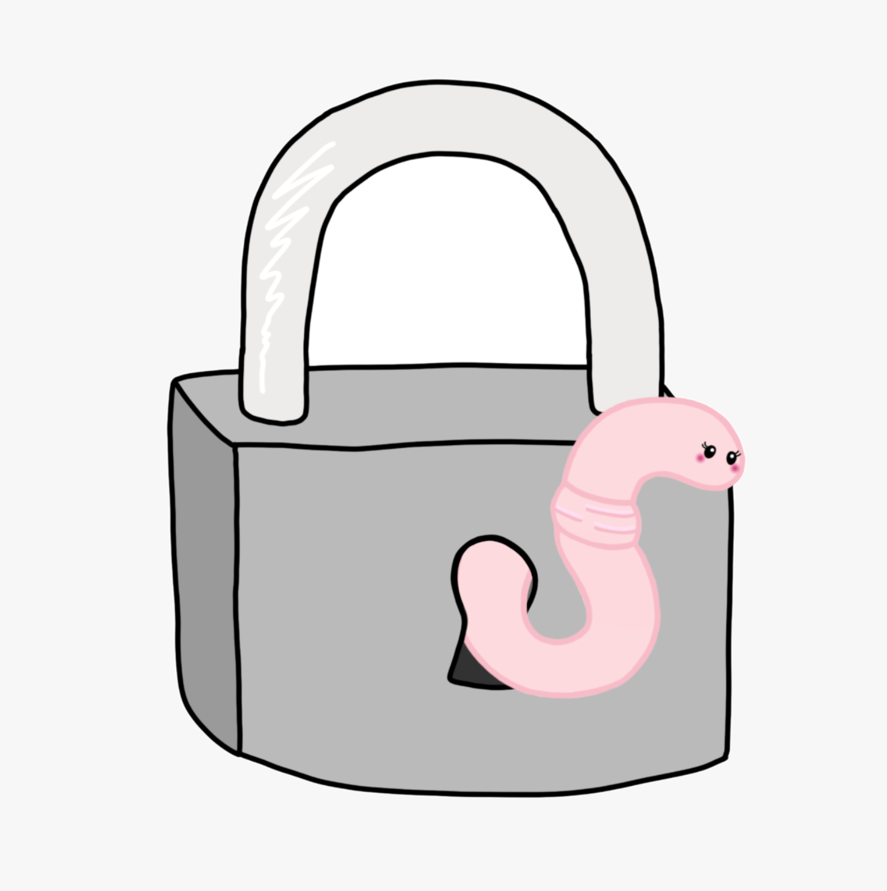 Locked In Worm Sticker