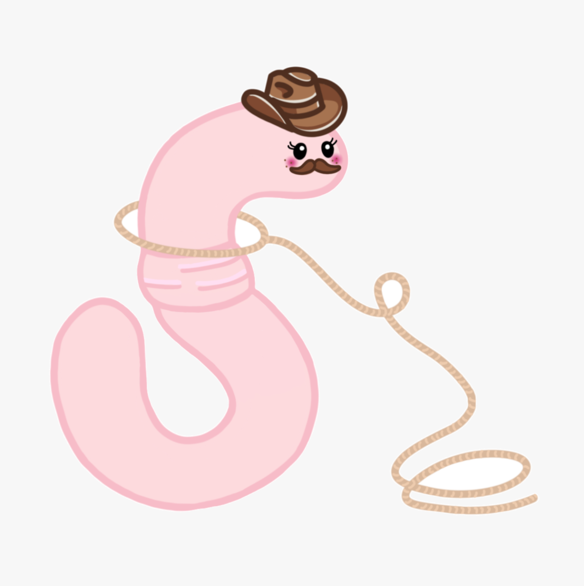 Cowboy Worm Sticker