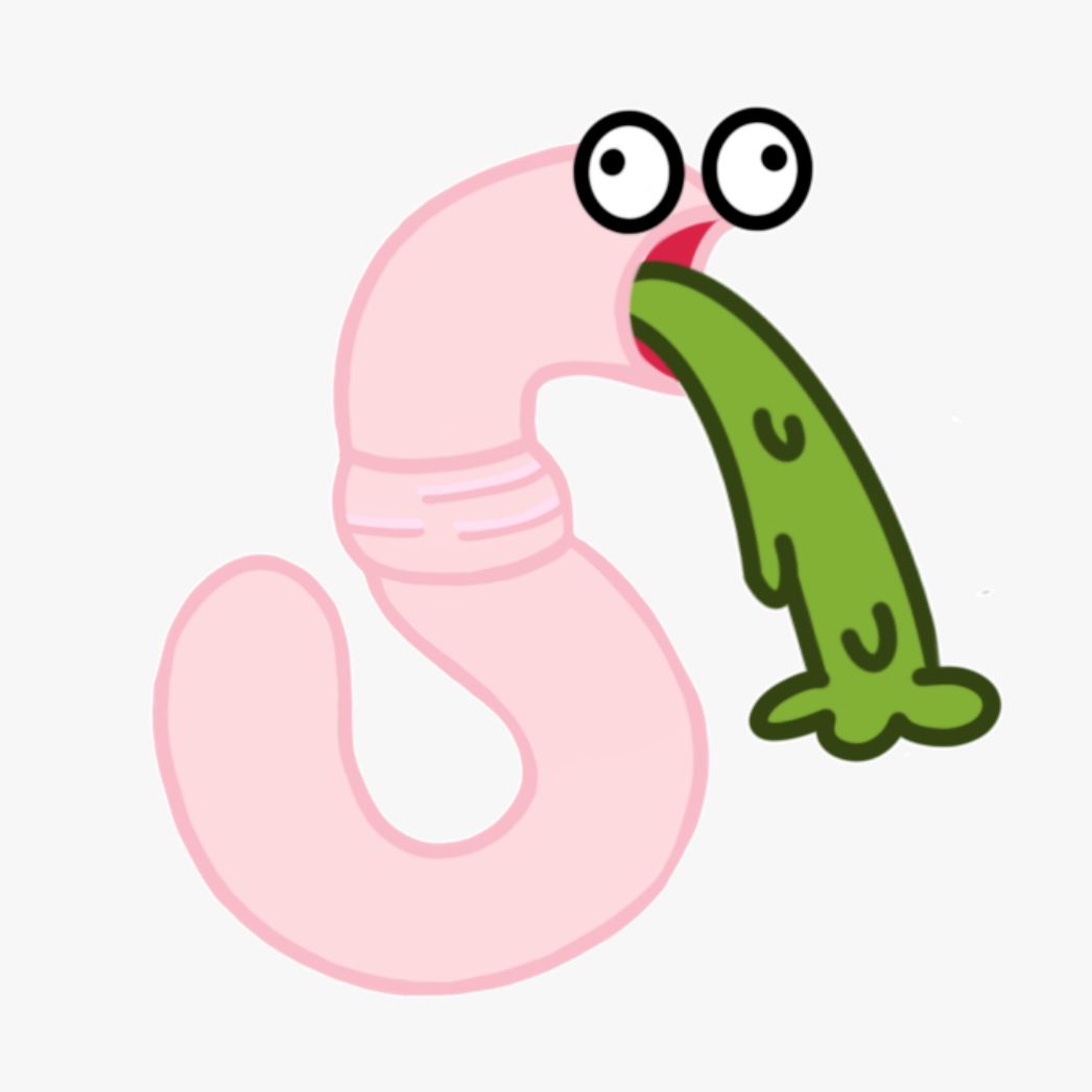 Barf Worm Sticker
